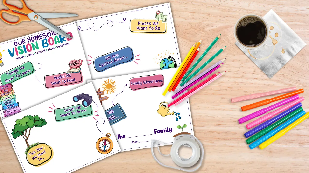Create a Family Homeschool Vision Board + Free Printable from That Homeschool Family